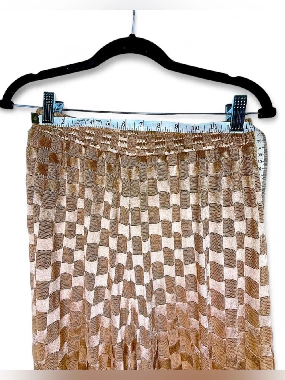 NWT SET of SHEIN Checkerboard Sheer Wide-Leg Pants and Sexy Top. Size Medium. - Picture 4 of 8